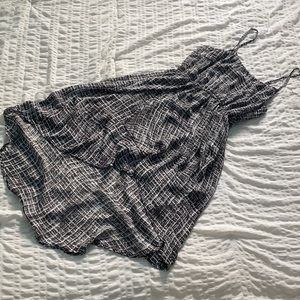 Black and white dress with tapered front